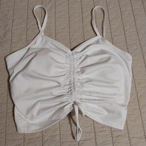 White Ruched Women's Top